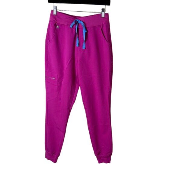 FIGS Technical Collection Hot Pink Joggers Scrubs Bottoms Pants Size Small - Picture 1 of 10